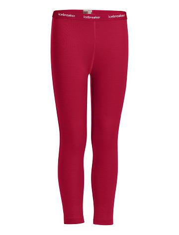 Kids' Icebreaker Merino 260 Tech Thermal Leggings Cherry | CA 1011LISH